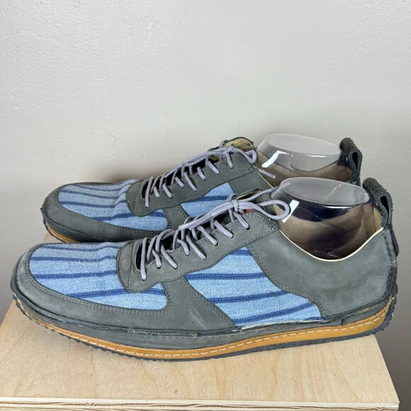 J Shoes Men’s Sneaker size 11 Casual Blue Gray Stripe Leather hoop 2 - Picture 8 of 11